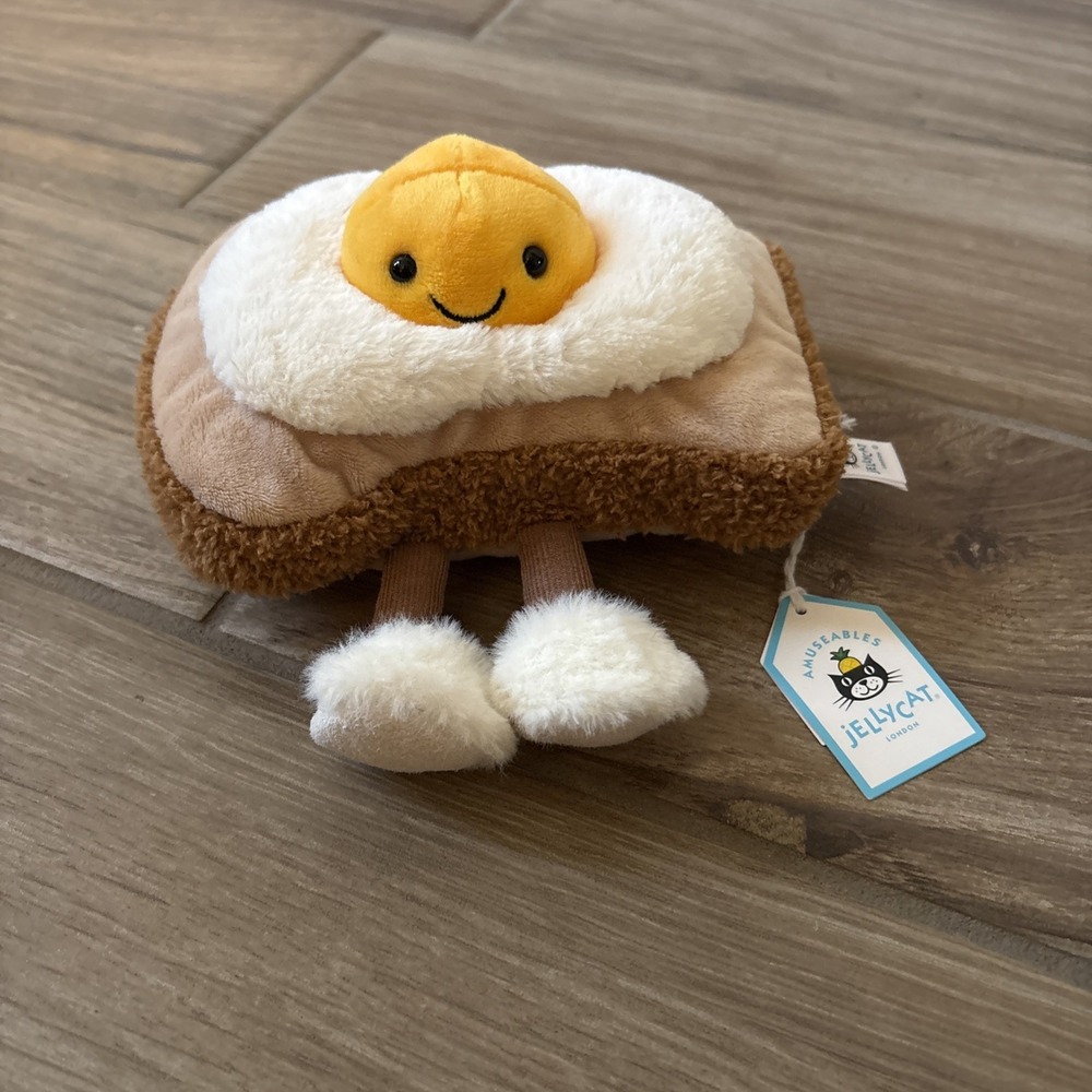 Jellycat Amusables Egglantine Egg on Toast Plush Stuffed Animal A2EGGT NWT Small